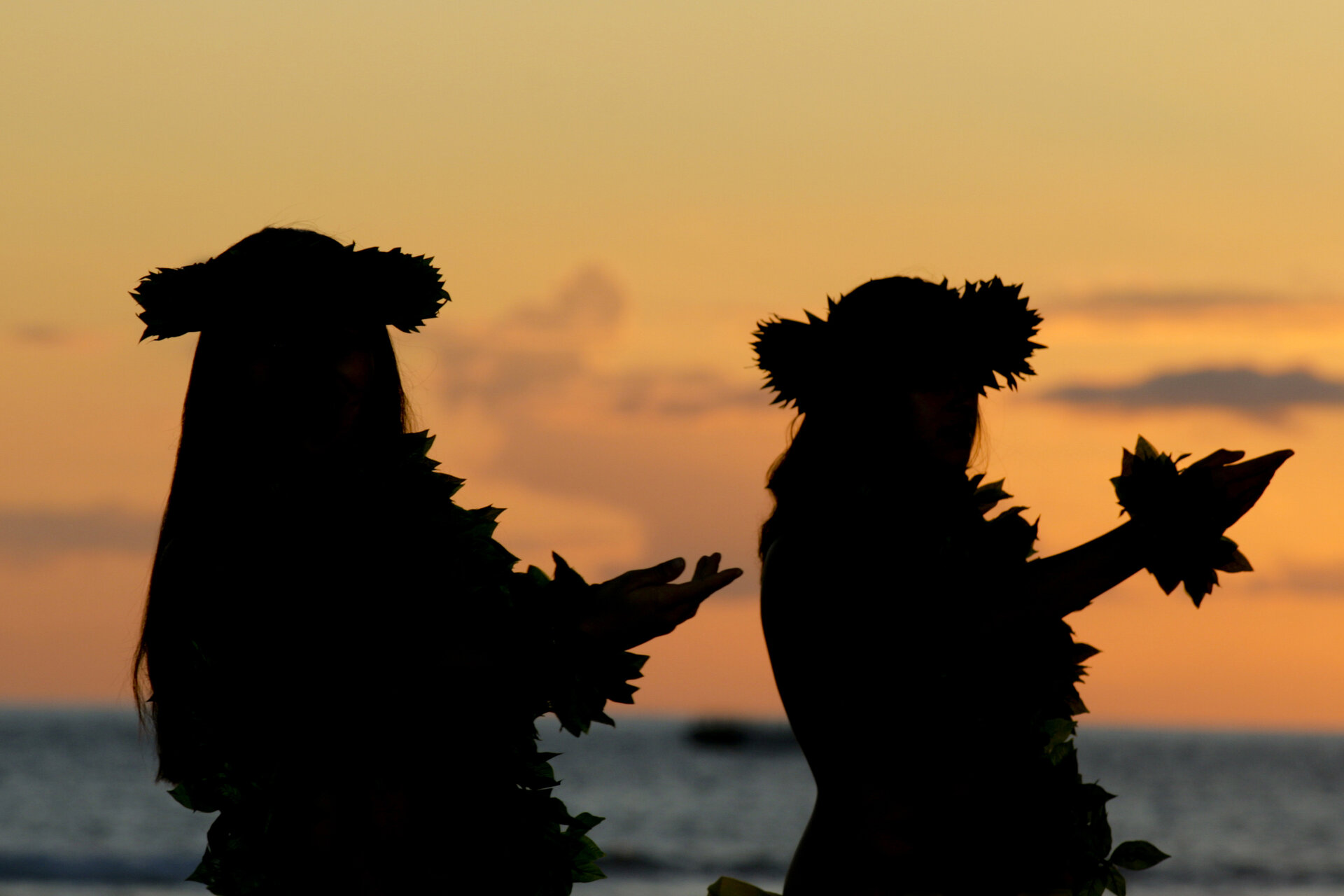 Hula Dancers at Sunset